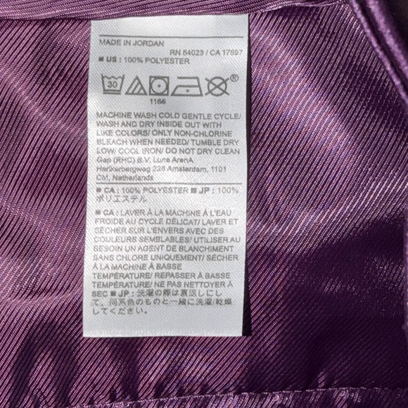 Banana Republic Womens Pant Suit Set 8 Petite Purple Satin Wide Leg Blazer NWT - Picture 9 of 11